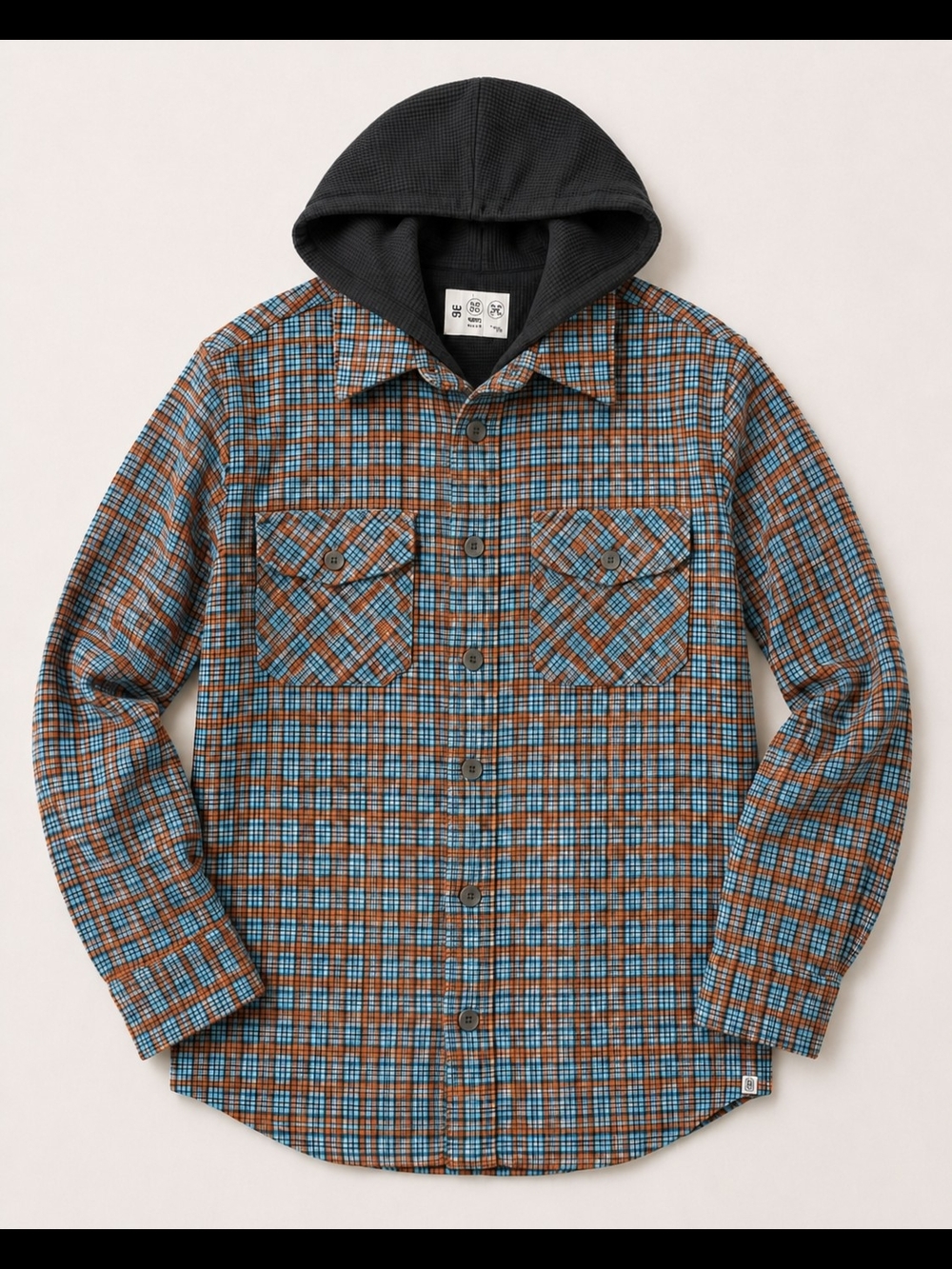 SVRN CODE Plaid Hooded Shirt Jacket Size 14/16
